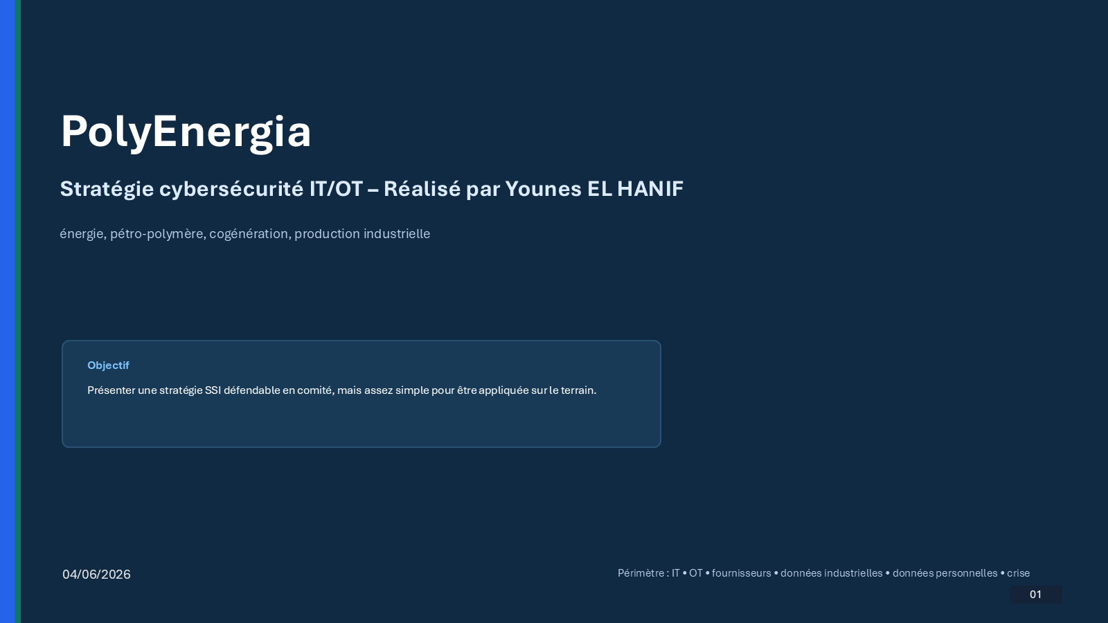 PolyEnergia IT/OT Cybersecurity Strategy (French Project)